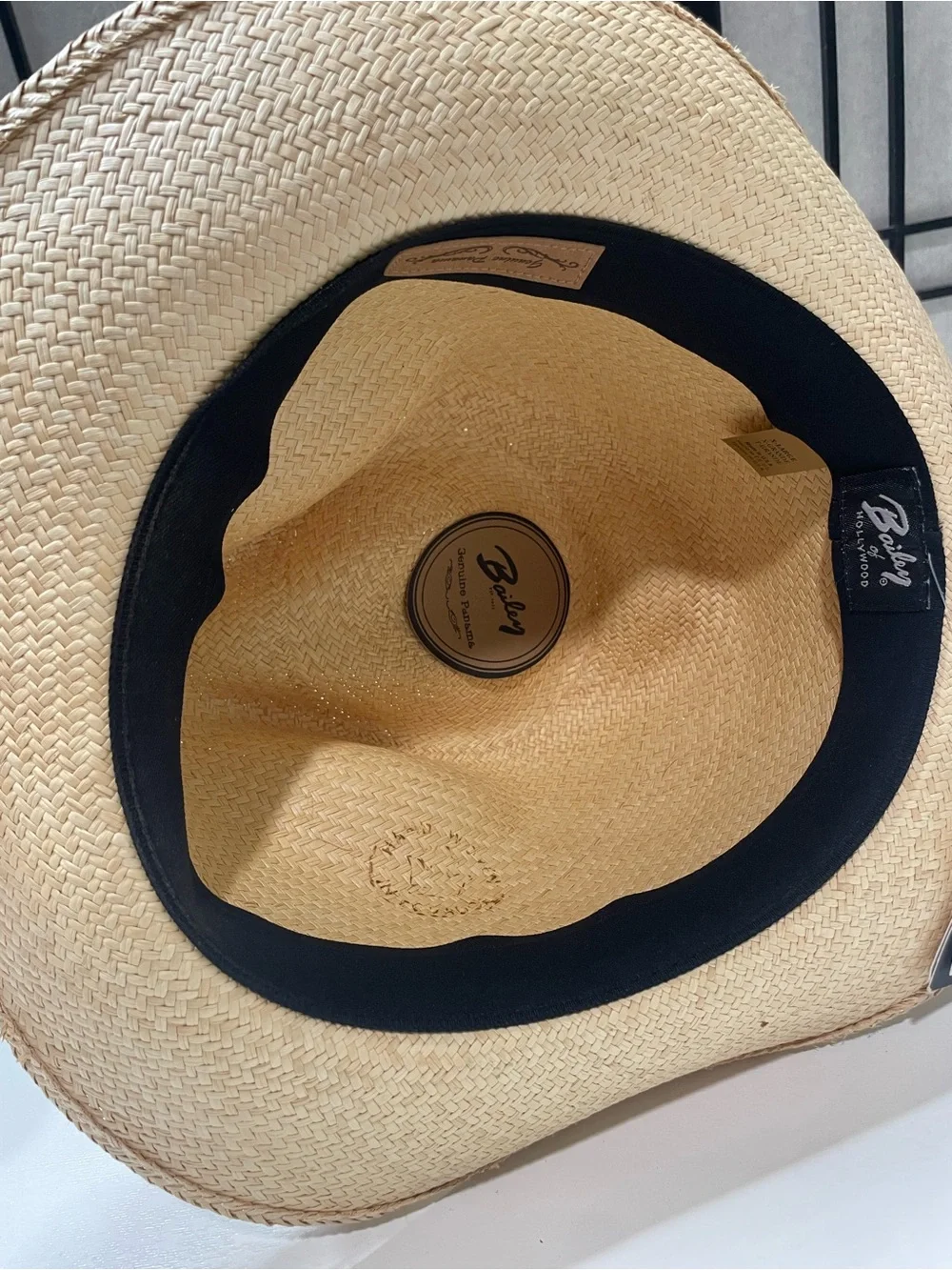 Bailey of Hollywood Genuine Panama Straw Fedora Hat Tan Wide Brim X-Large